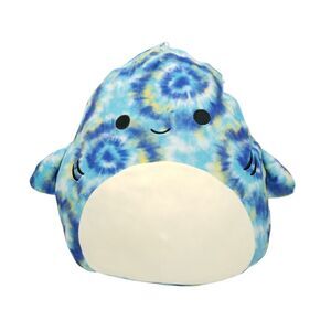 Kellytoy Squishmallows Plush Luther The Shark Blue Tie Dye 16" Stuffed Toy